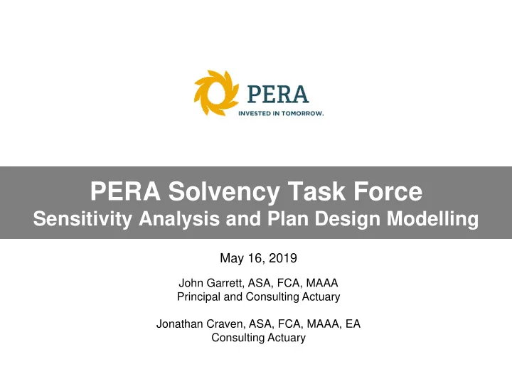 pera solvency task force