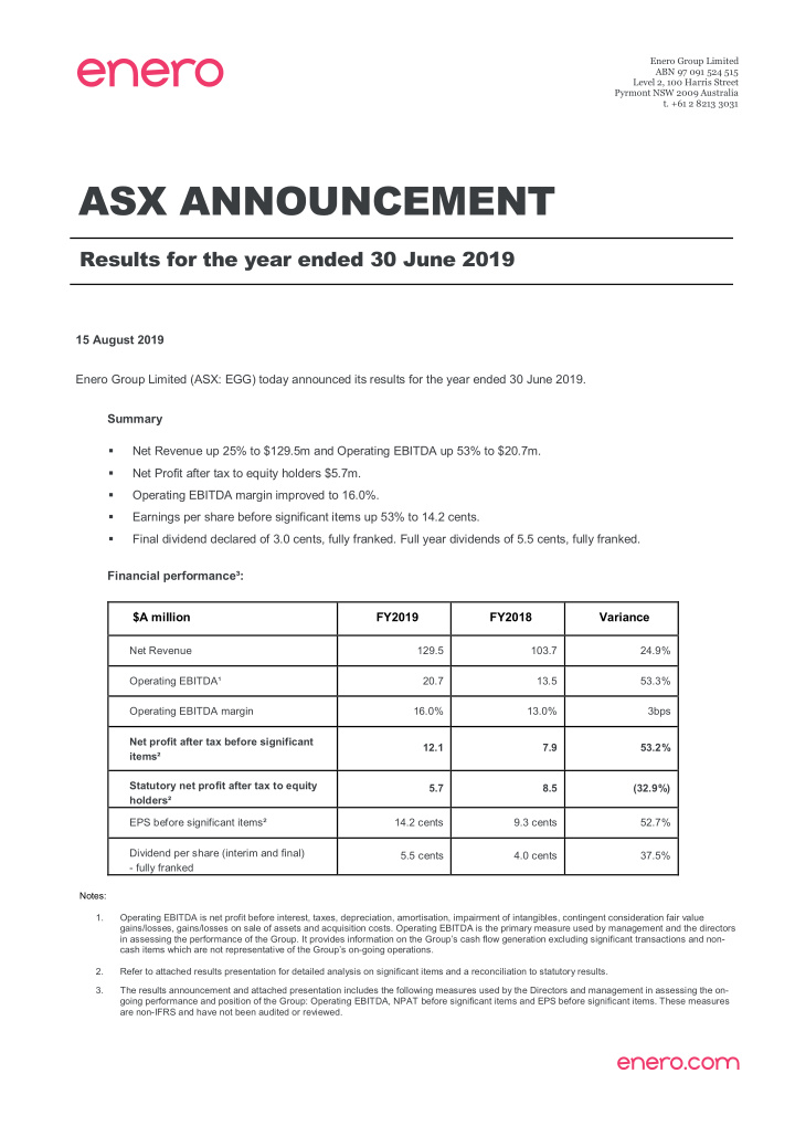 asx announcement