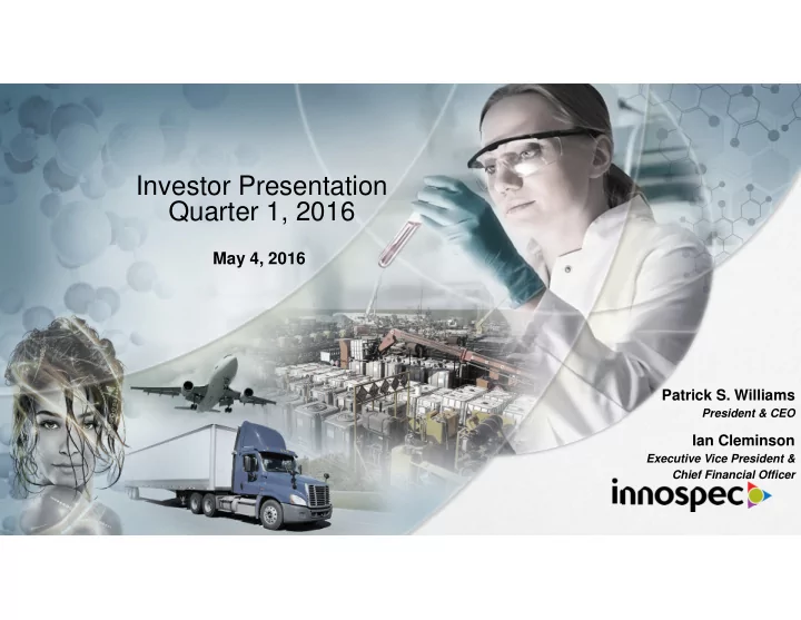 investor presentation quarter 1 2016