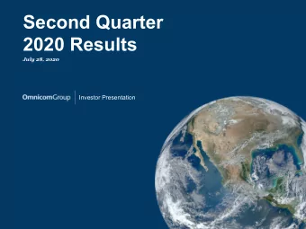 Second Quarter  2020 Results  July 28, 2020  Investor Presentation  2020 vs. 2019 P&amp;L Summary