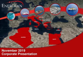 Corporate Presentation  1  1  Energean at a Glance  The leading sustainable, gas-focused,