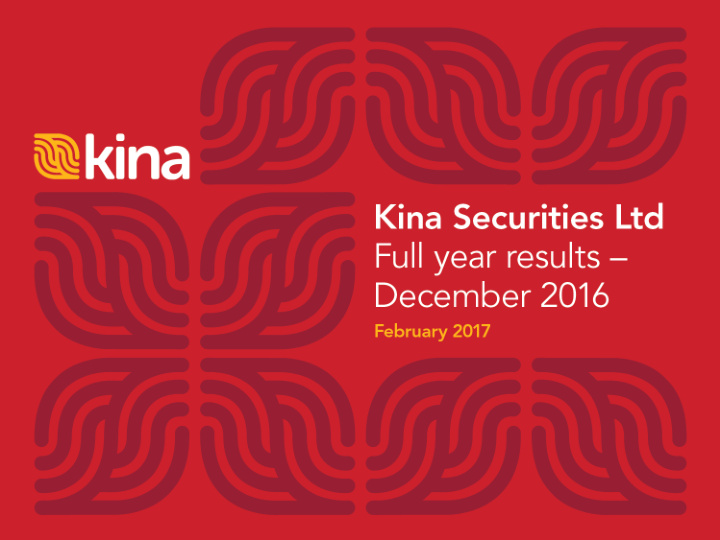 kina securities ltd
