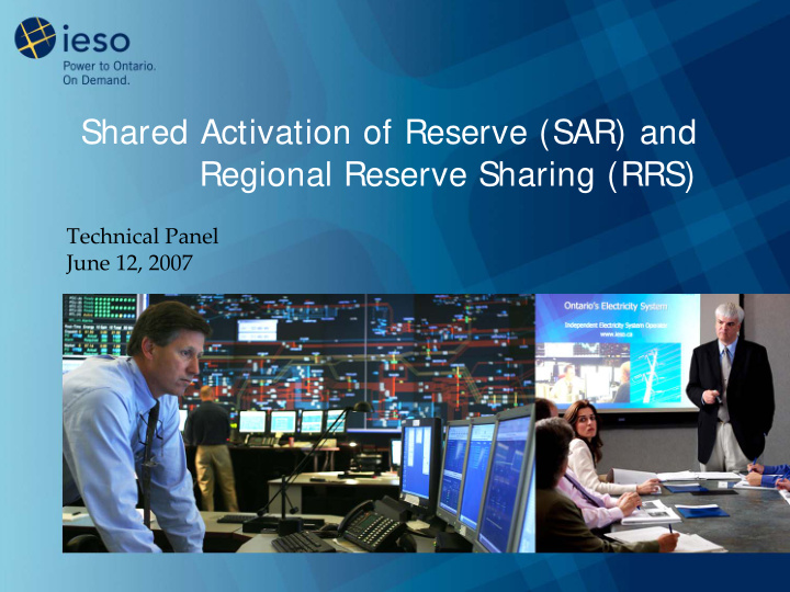 shared activation of reserve sar and regional reserve