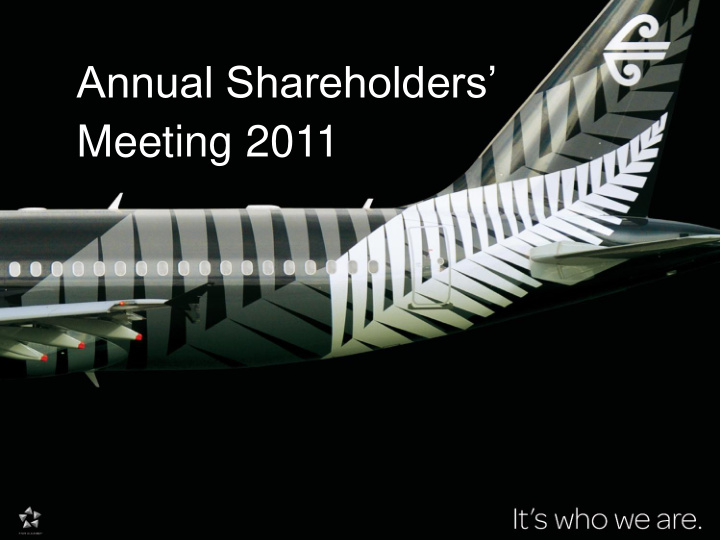 annual shareholders meeting 2011 john palmer chairman