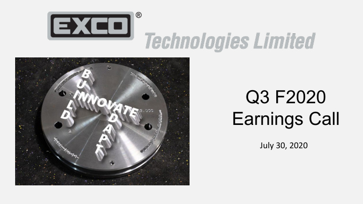 q3 f2020 earnings call