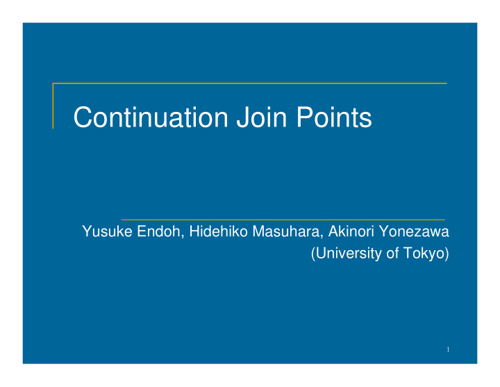 continuation join points