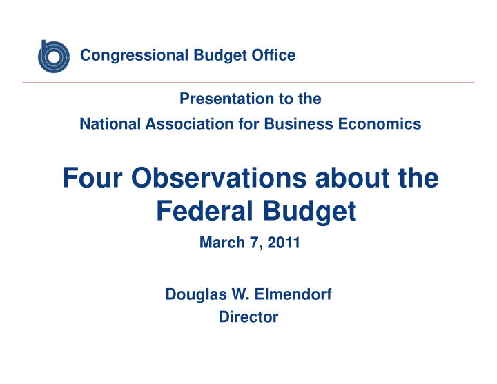 four observations about the federal budget