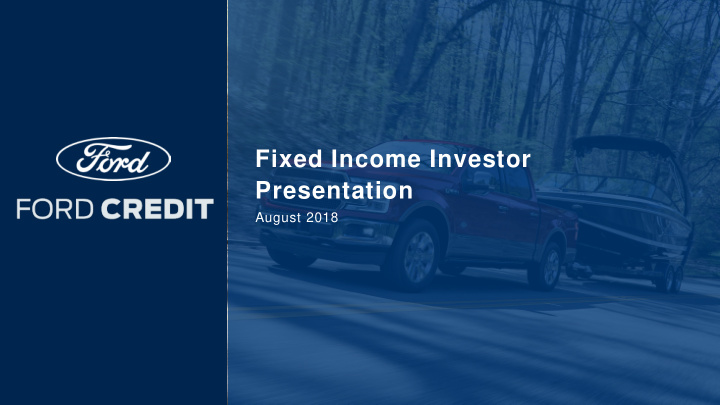 fixed income investor presentation