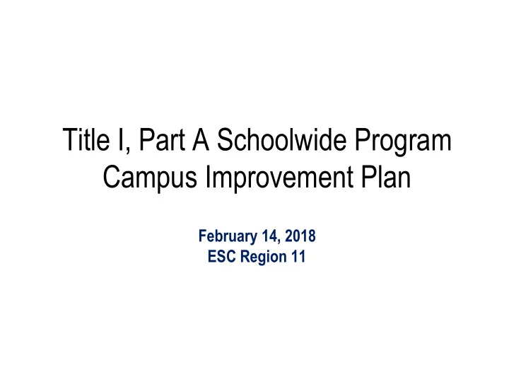 title i part a schoolwide program