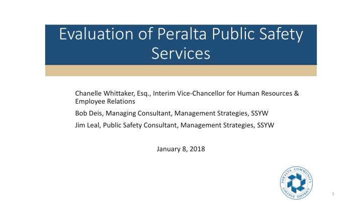 evaluation of peralta public safety services