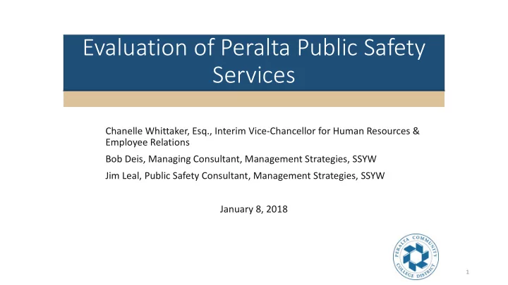 evaluation of peralta public safety services