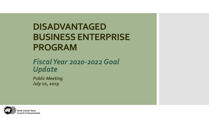 disadvantaged business enterprise program