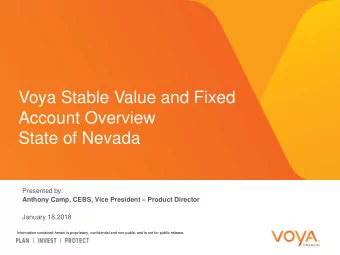 State of Nevada  Presented by: Anthony Camp, CEBS, Vice President  Product Director  January