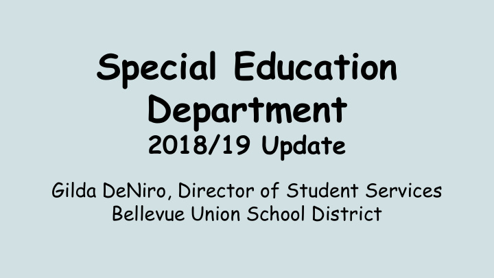 special education department