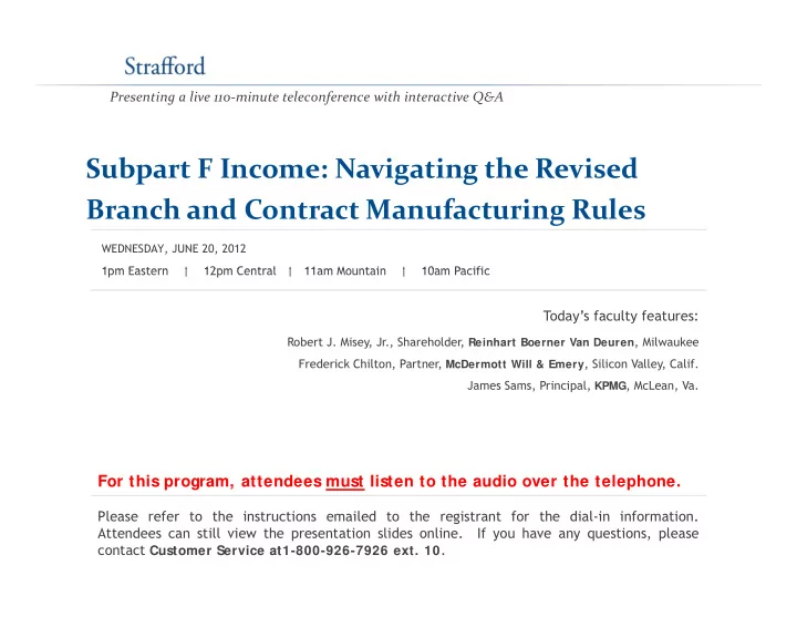subpart f income navigating the revised branch and