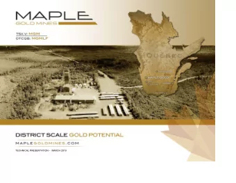 TECHNICAL PRESENTATION  MARCH 2019  DISCLAIMER Cautionary Notes Regarding Forward  Looking