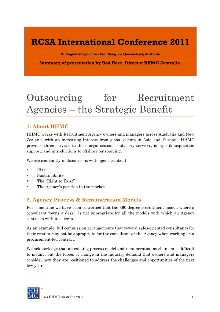 outsourcing for recruitment agencies the strategic benefit