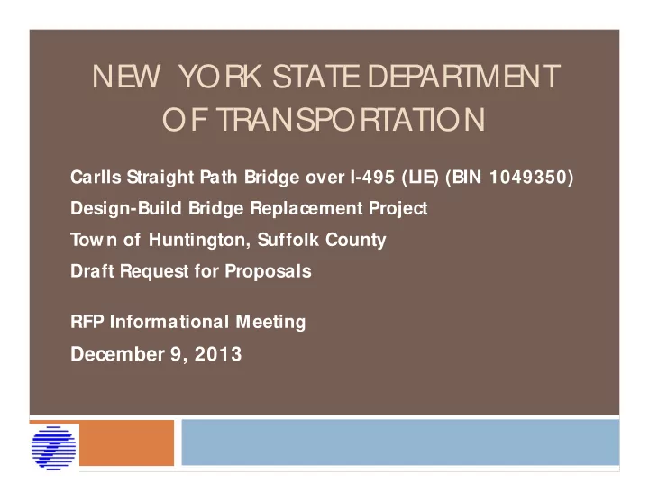ne w york state de p artme nt of transportation