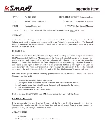 R!SMAOJ  DATE:  April 23, 2020  DISPOSITION SOUGHT: Jnformation Item  TO:  SUBMITTED BY: