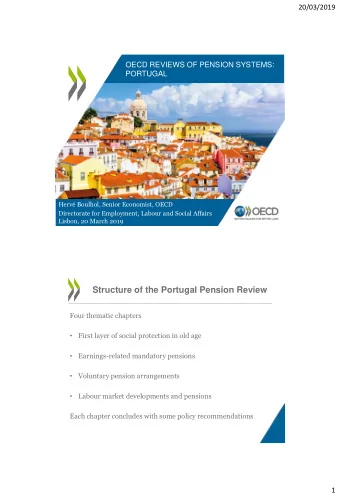 Structure of the Portugal Pension Review  Four thematic chapters    First layer of social
