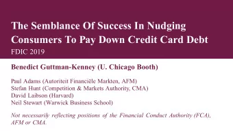 The Semblance Of Success In Nudging Consumers To Pay Down Credit Card Debt FDIC 2019 Benedict
