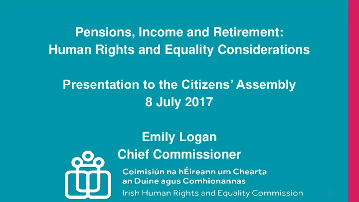 pensions income and retirement human rights and equality