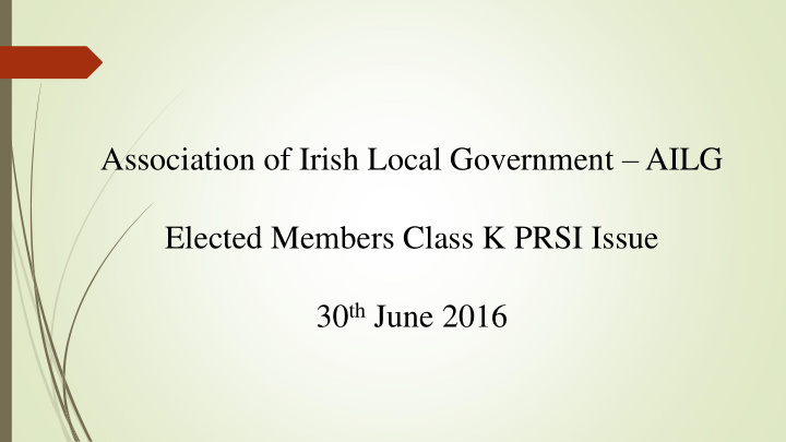 association of irish local government ailg elected