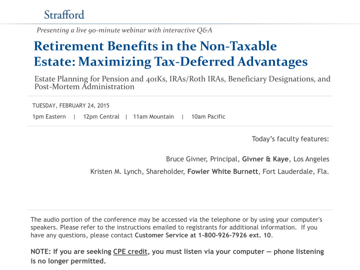 retirement benefits in the non taxable estate maximizing