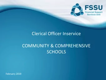 COMMUNITY &amp; COMPREHENSIVE  SCHOOLS  February 2019  AGENDA  Additional Superannuation