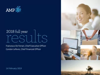 AMP  helping people own tomorrow  Notes  1. All data relates to FY 18  2  DRAFT NUMBERS;