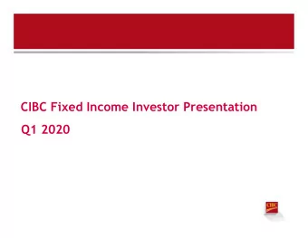 CIBC Fixed Income Investor Presentation  Q1 2020  1  Forward-Looking Statements  A NOTE ABOUT
