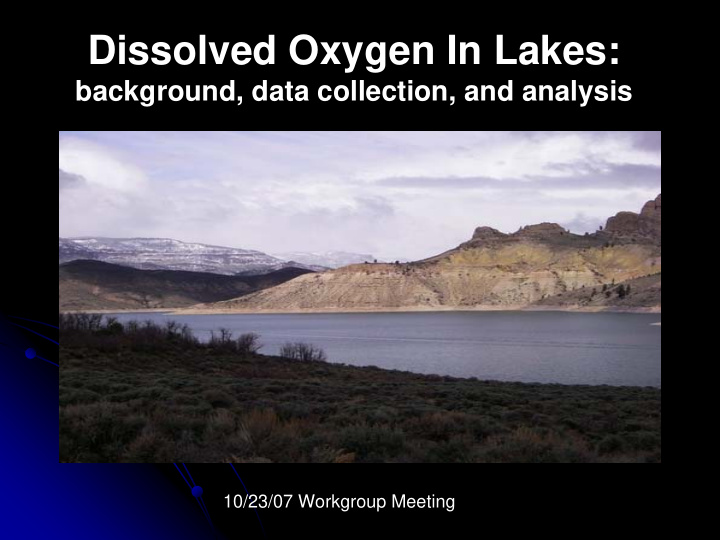 dissolved oxygen in lakes