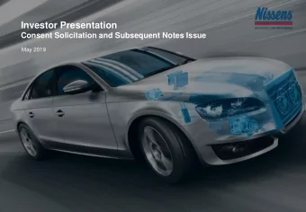 Investor Presentation  Consent Solicitation and Subsequent Notes Issue  May 2019  Disclaimer This