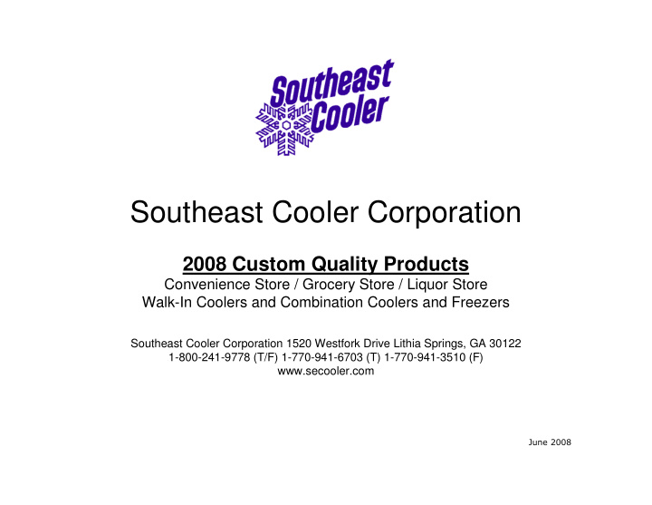 southeast cooler corporation