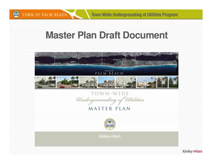 master plan draft document master plan draft document