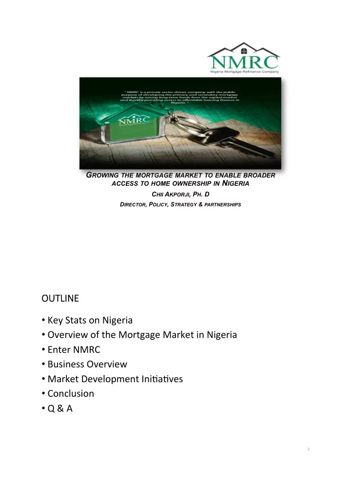 ou outline tline key stats on nigeria overview of the