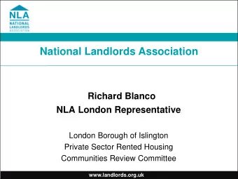 National Landlords Association  Richard Blanco  NLA London Representative  London Borough of
