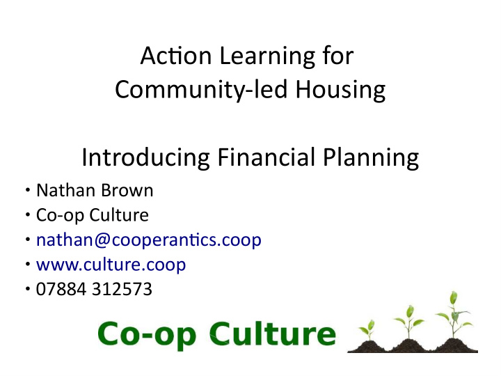 actjon learning for community led housing introducing