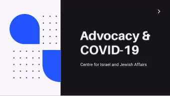 Centre for Israel and Jewish Affairs  The Charities Directorate is extending the filing  deadline