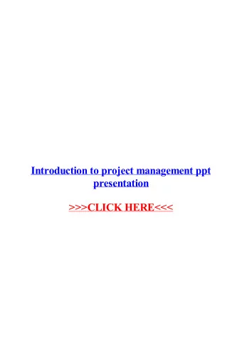 Introduction to project management ppt  presentation  The Project Management Body of Knowledge