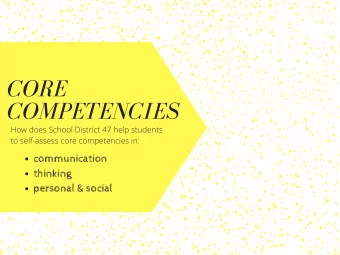 CORE  COMPETENCIES  How does School District 47 help students  to self-assess core competencies in:
