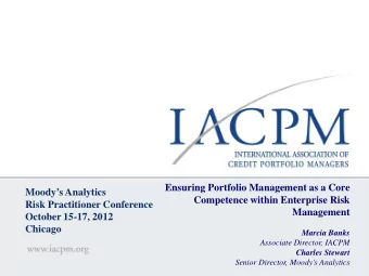 Ensuring Portfolio Management as a Core  Moodys Analytics  Competence within Enterprise Risk