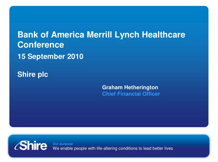 bank of america merrill lynch healthcare conference