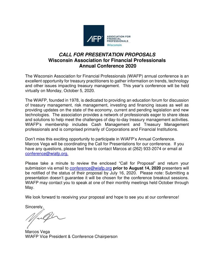 call for presentation proposals wisconsin association for