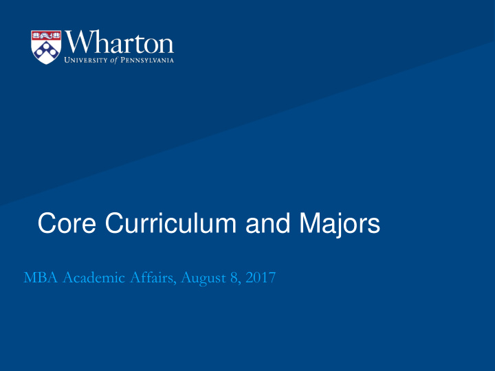 core curriculum and majors