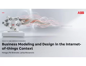 Business Modeling and Design in the Internet-  of-things Context  Hongyu Pei Breivold, Larisa