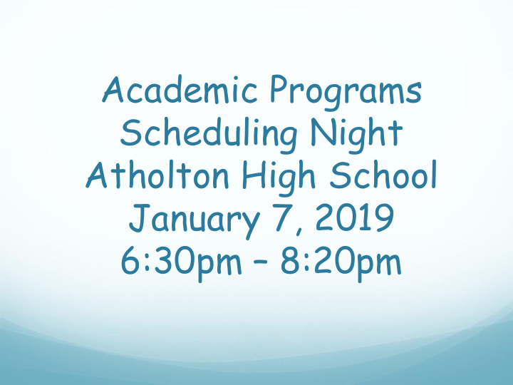 academic programs