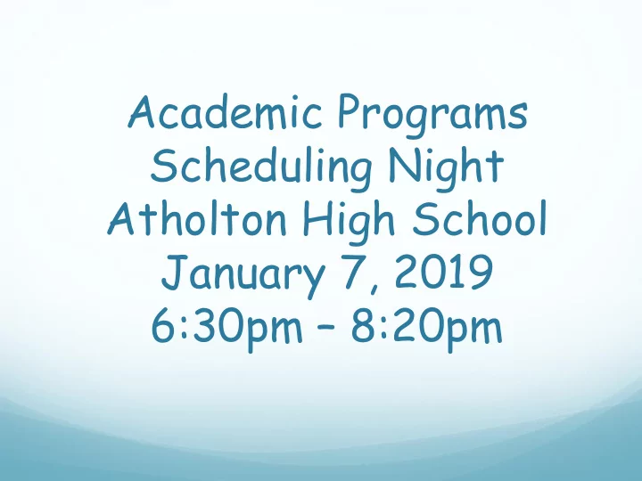 academic programs