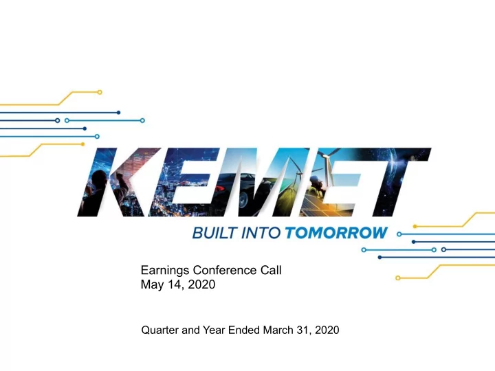 earnings conference call may 14 2020