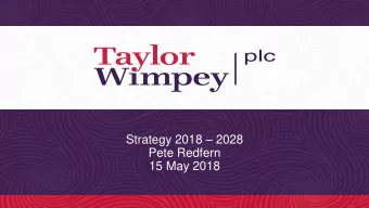 Pete Redfern  15 May 2018  Agenda  Team  Trading  Strategy  Changing environment  Strategy and